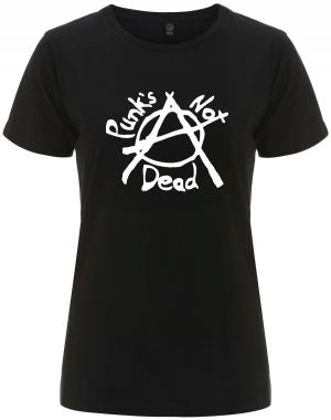 tailliertes Fairtrade T-Shirt: Punks not Dead (Anarchy)