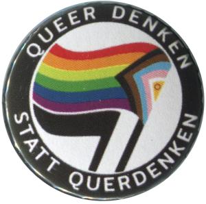 25mm Magnet-Button: Queer denken statt Querdenken