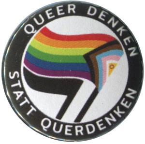 37mm Magnet-Button: Queer denken statt Querdenken