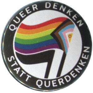 50mm Magnet-Button: Queer denken statt Querdenken