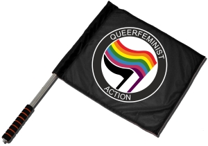 Fahne / Flagge (ca. 40x35cm): Queerfeminist Action