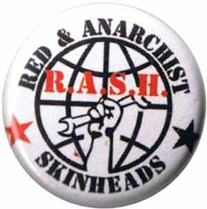 50mm Button: Red and Anarchist Skinheads (R.A.S.H.)