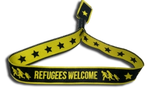 Stoffarmband: Refugees welcome