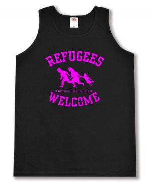 Tanktop: Refugees welcome (pink)