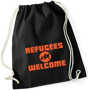 Sportbeutel: Refugees welcome (Quer)