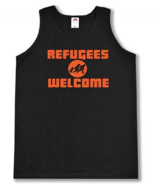 Tanktop: Refugees welcome (Quer)