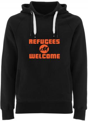Fairtrade Pullover: Refugees welcome (Quer)