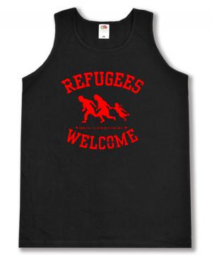 Tanktop: Refugees welcome (rot)
