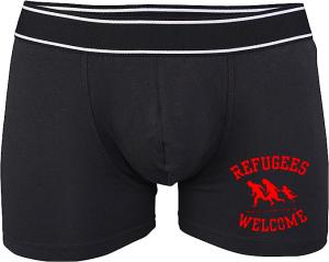 Boxershort: Refugees welcome (rot)