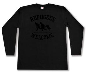 Longsleeve: Refugees welcome (schwarz)