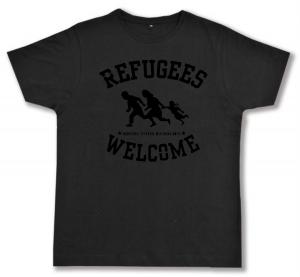 Fairtrade T-Shirt: Refugees welcome (schwarz)