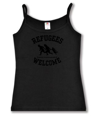 Trägershirt: Refugees welcome (schwarz)