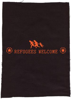 Rückenaufnäher: Refugees welcome (Stern)