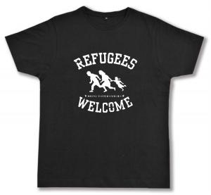 Fairtrade T-Shirt: Refugees welcome (weiß)