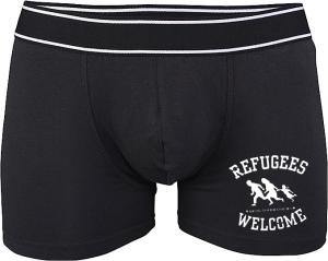 Boxershort: Refugees welcome (weiß)