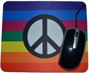 Mousepad: Regenbogen (mit Peacezeichen)