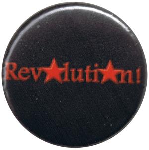 25mm Magnet-Button: Revolution! (schwarz)