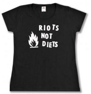 tailliertes T-Shirt: Riots not diets