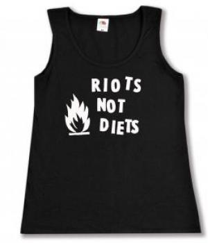 tailliertes Tanktop: Riots not diets