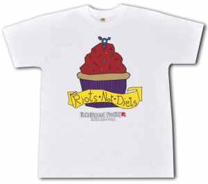 T-Shirt: Riots not diets Muffin Linksjugend