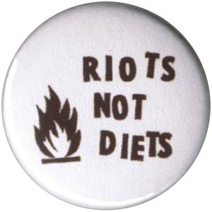 25mm Magnet-Button: Riots not diets (schwarz/weiß)