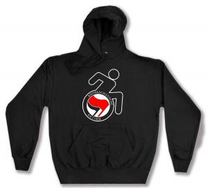 Kapuzen-Pullover: RollifahrerIn Antifaschistische Aktion (rot/schwarz)