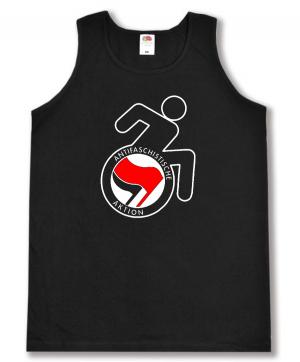 Tanktop: RollifahrerIn Antifaschistische Aktion (rot/schwarz)