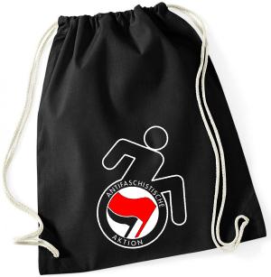 Sportbeutel: RollifahrerIn Antifaschistische Aktion (rot/schwarz)