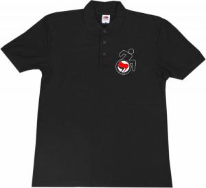 Polo-Shirt: RollifahrerIn Antifaschistische Aktion (rot/schwarz)
