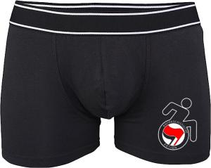 Boxershort: RollifahrerIn Antifaschistische Aktion (rot/schwarz)
