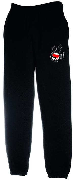 Jogginghose: RollifahrerIn Antifaschistische Aktion (rot/schwarz)