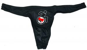 Herren Stringtanga: RollifahrerIn Antifaschistische Aktion (rot/schwarz)