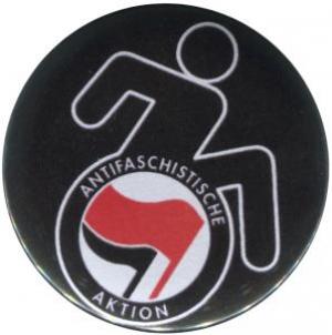 25mm Button: RollifahrerIn Antifaschistische Aktion (rot/schwarz)