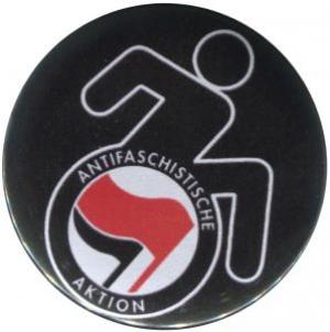 37mm Button: RollifahrerIn Antifaschistische Aktion (rot/schwarz)