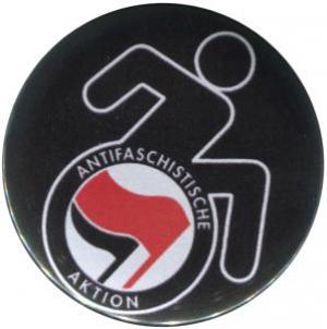 37mm Magnet-Button: RollifahrerIn Antifaschistische Aktion (rot/schwarz)
