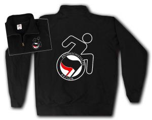 Sweat-Jacket: RollifahrerIn Antifaschistische Aktion (schwarz/rot)
