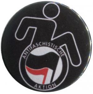 25mm Button: RollifahrerIn Antifaschistische Aktion (schwarz/rot)