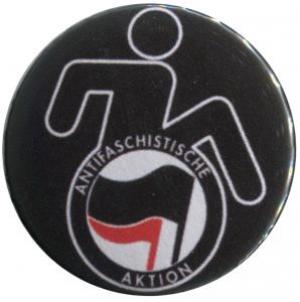 50mm Button: RollifahrerIn Antifaschistische Aktion (schwarz/rot)