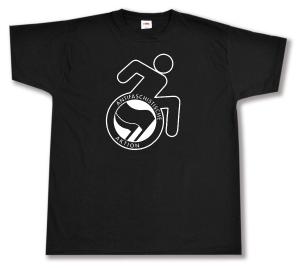 T-Shirt: RollifahrerIn Antifaschistische Aktion (schwarz/schwarz)