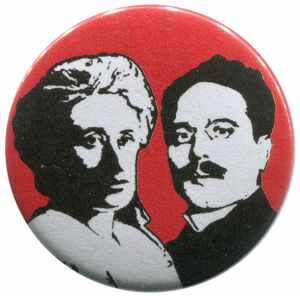 37mm Magnet-Button: Rosa Luxemburg / Karl Liebknecht