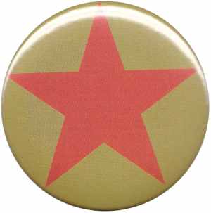 50mm Button: Roter Stern auf oliv/grünem Hintergrund
