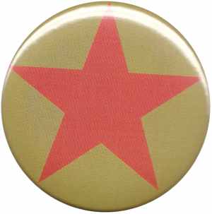 50mm Magnet-Button: Roter Stern auf oliv/grünem Hintergrund
