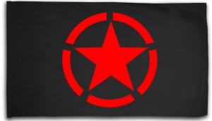 Fahne / Flagge (ca. 150x100cm): Roter Stern im Kreis (red star)