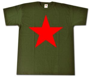 T-Shirt: Roter Stern (olivgrün)