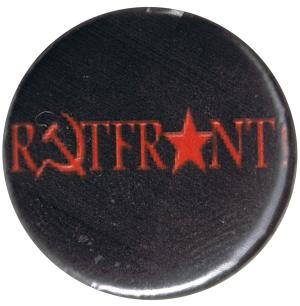 25mm Magnet-Button: Rotfront! (Hammer und Sichel und Stern) (schwarz)