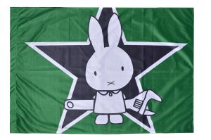 Fahne / Flagge (ca. 150x100cm): Sabotage Hase / Direct Action