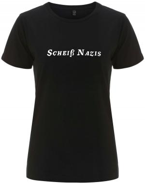 tailliertes Fairtrade T-Shirt: Scheiß Nazis