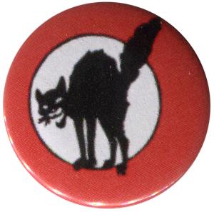 37mm Button: Schwarze Katze (mit Kreis)