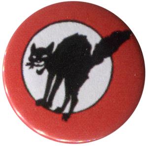 37mm Magnet-Button: Schwarze Katze (mit Kreis)