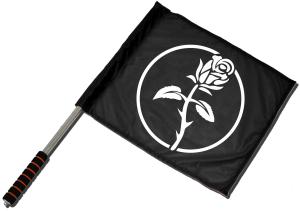 Fahne / Flagge (ca. 40x35cm): Schwarze Rose